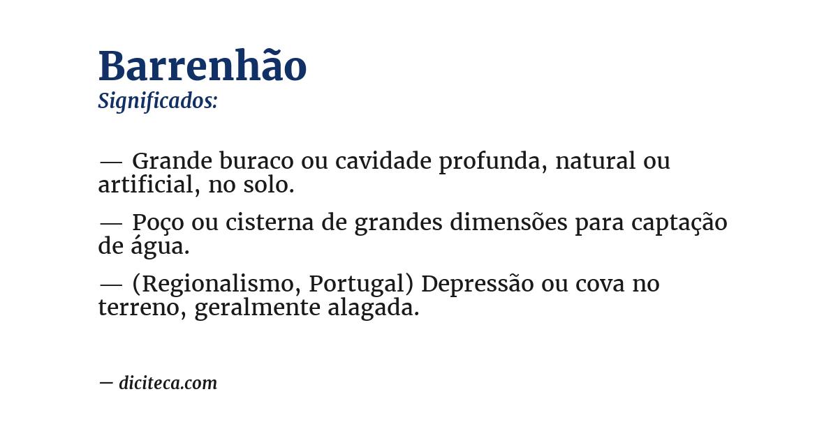 Significado de barrenhão