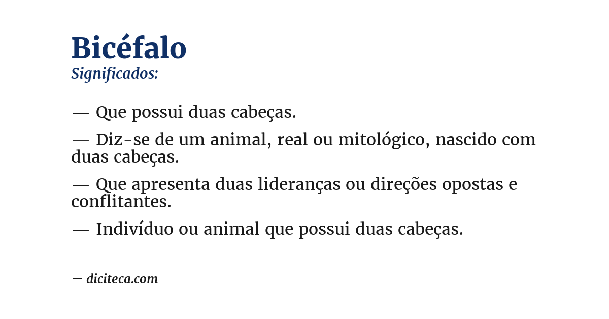 Significado de bicéfalo