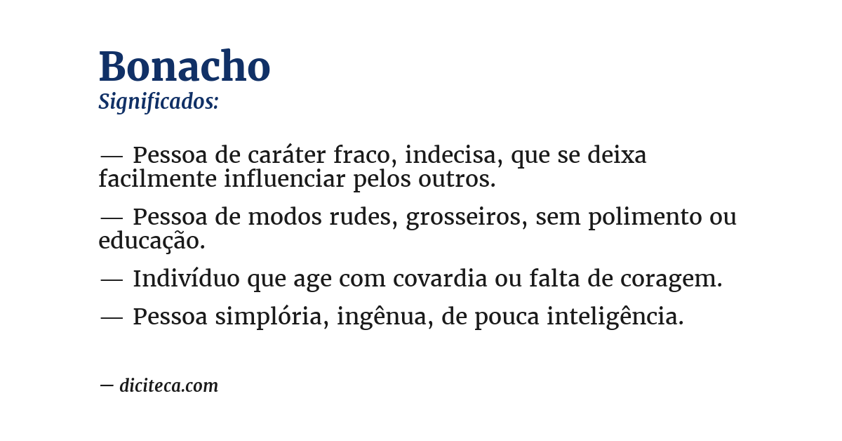 Significado de bonacho