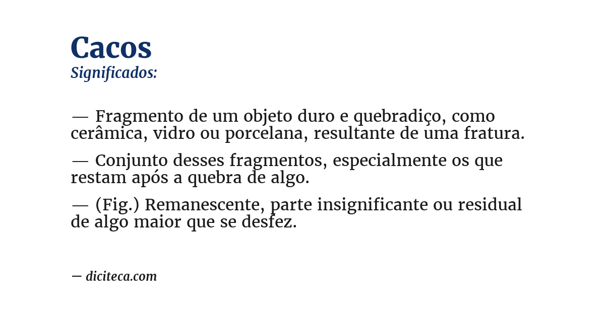 Significado de cacos
