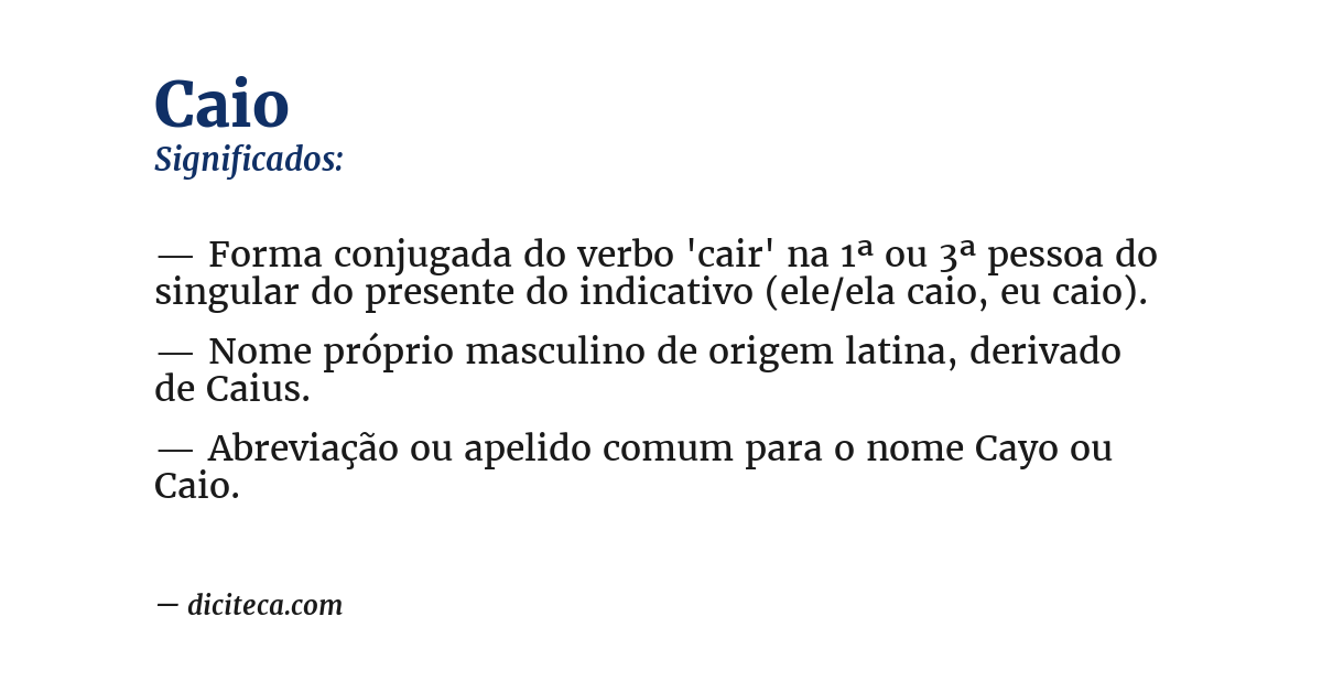Significado de caio