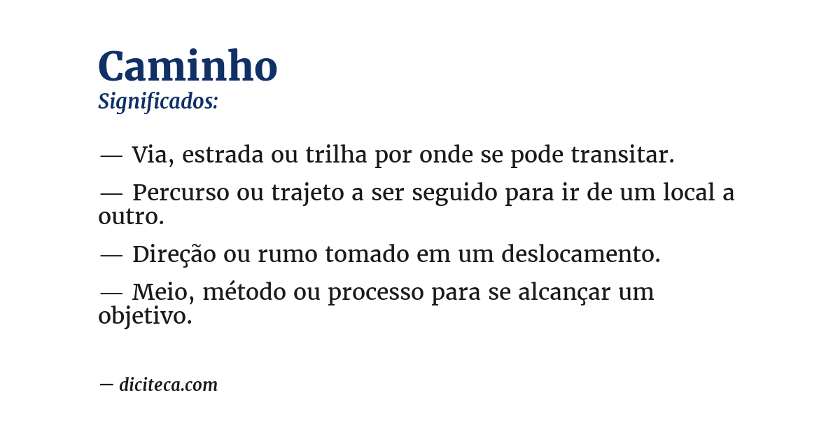 Significado de caminho