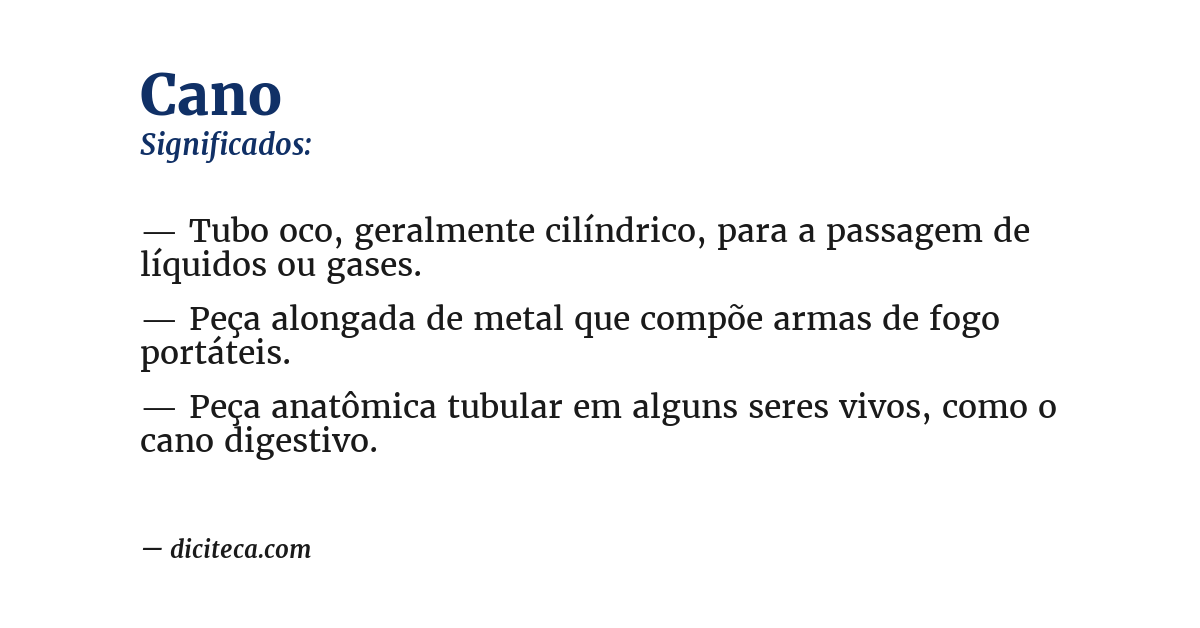 Significado de cano