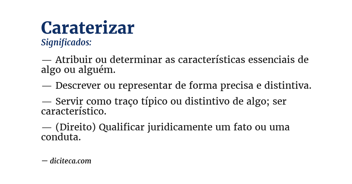 Significado de caraterizar
