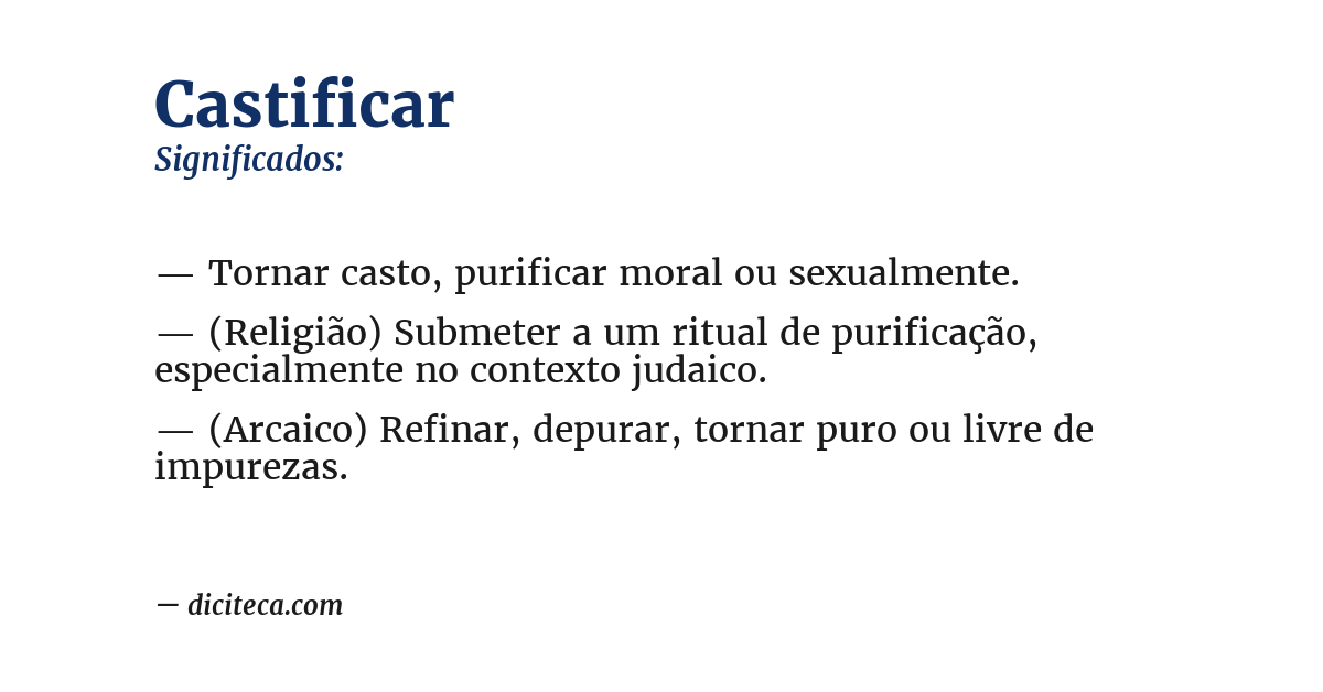 Significado de castificar
