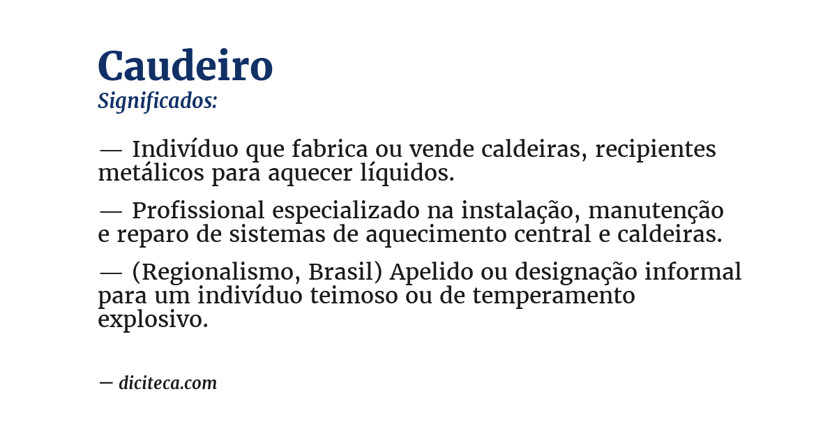 Significado de caudeiro
