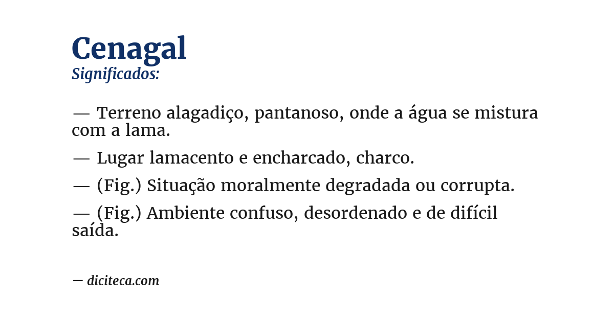 Significado de cenagal