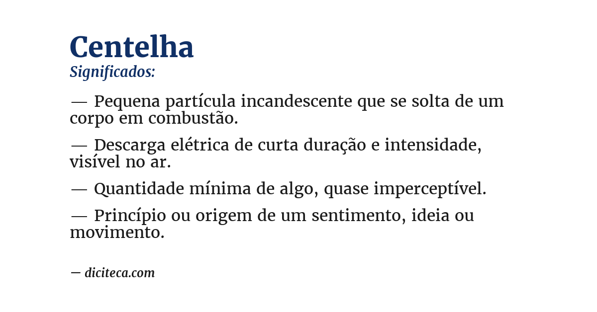 Significado de centelha