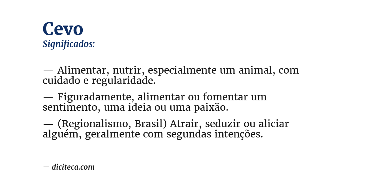 Significado de cevo