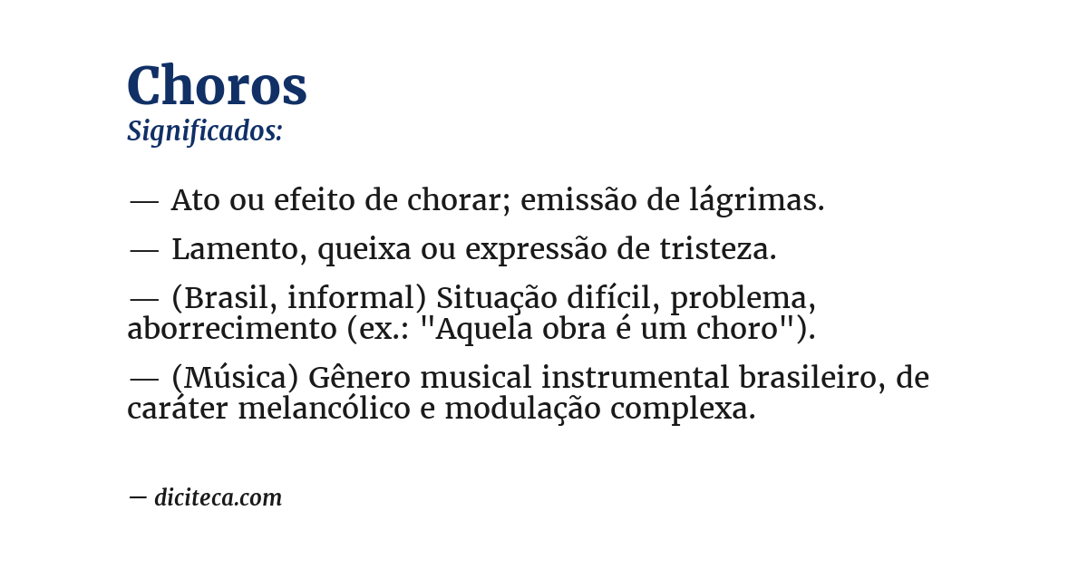 Significado de choros
