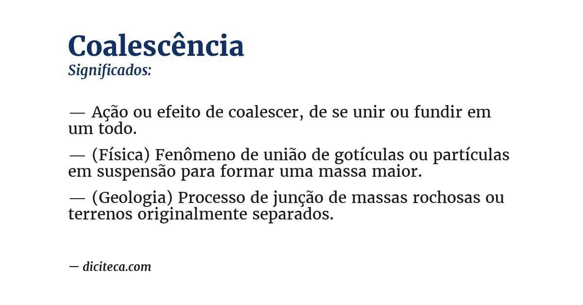 Significado de coalescência