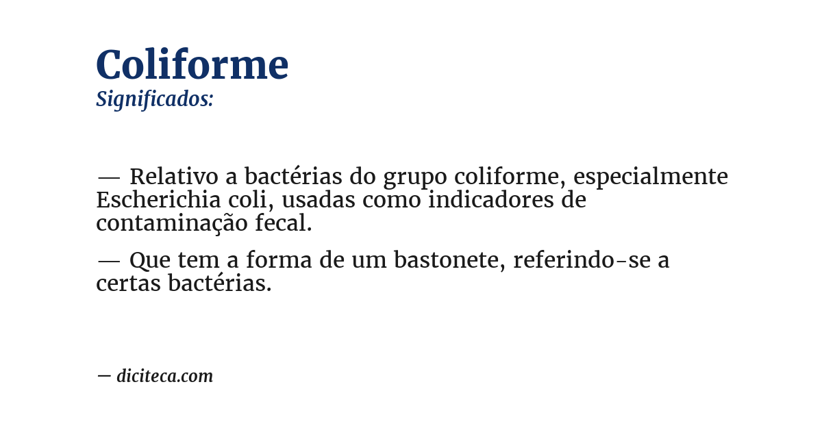 Significado de coliforme