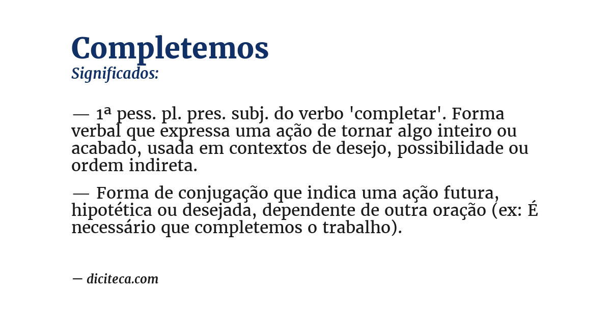 Significado de completemos