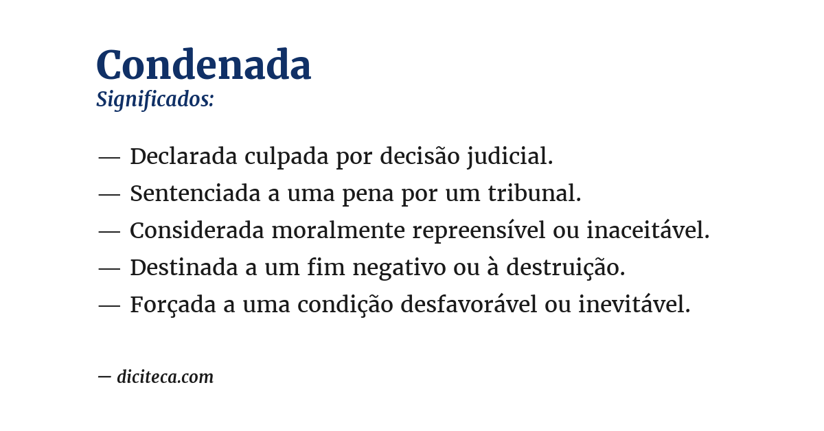 Significado de condenada