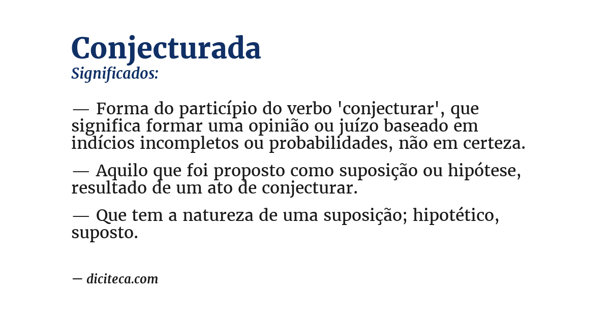 Significado de conjecturada