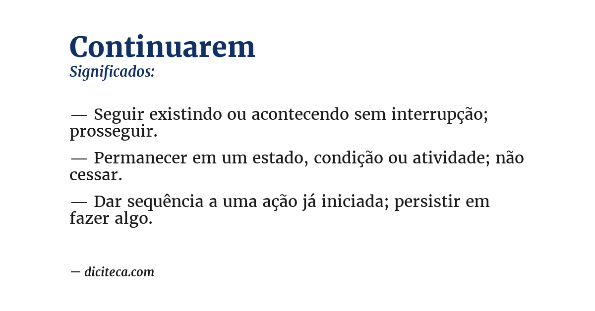 Significado de continuarem