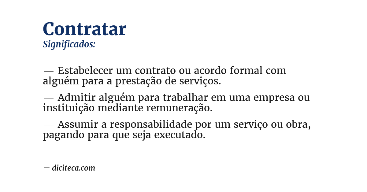 Significado de contratar