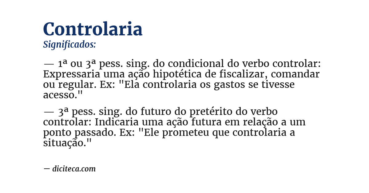 Significado de controlaria
