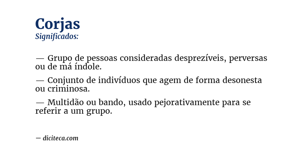 Significado de corjas