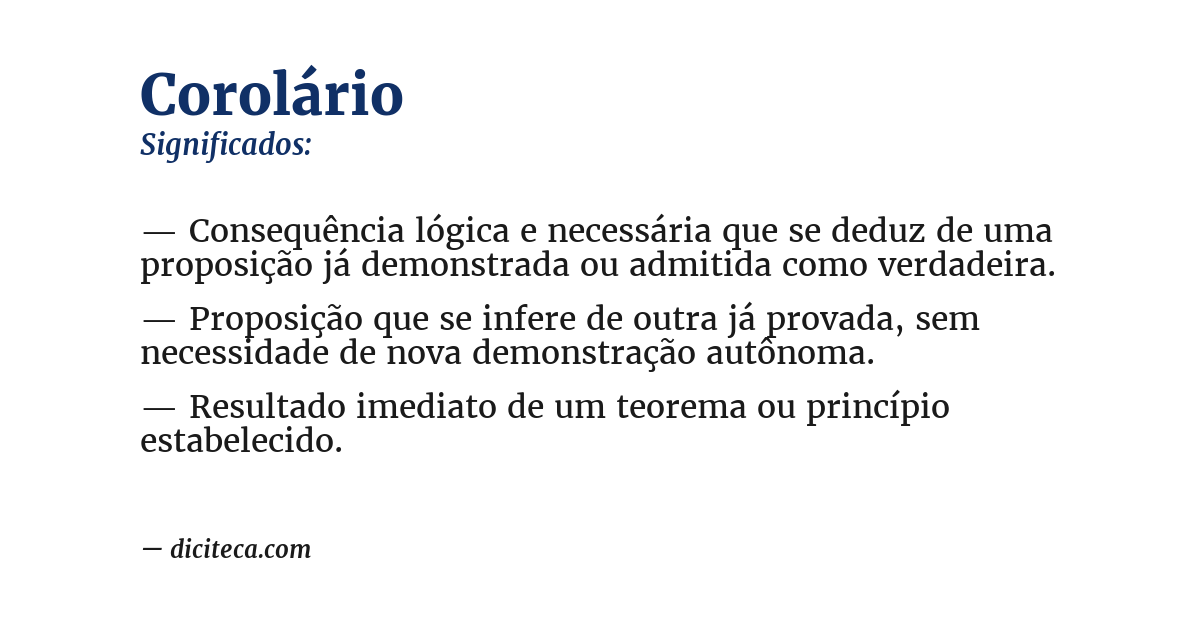 Significado de corolário