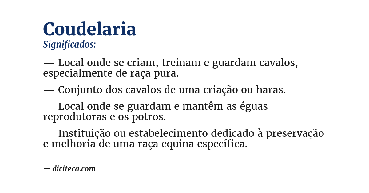Significado de coudelaria