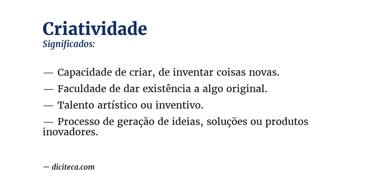 Significado de criatividade