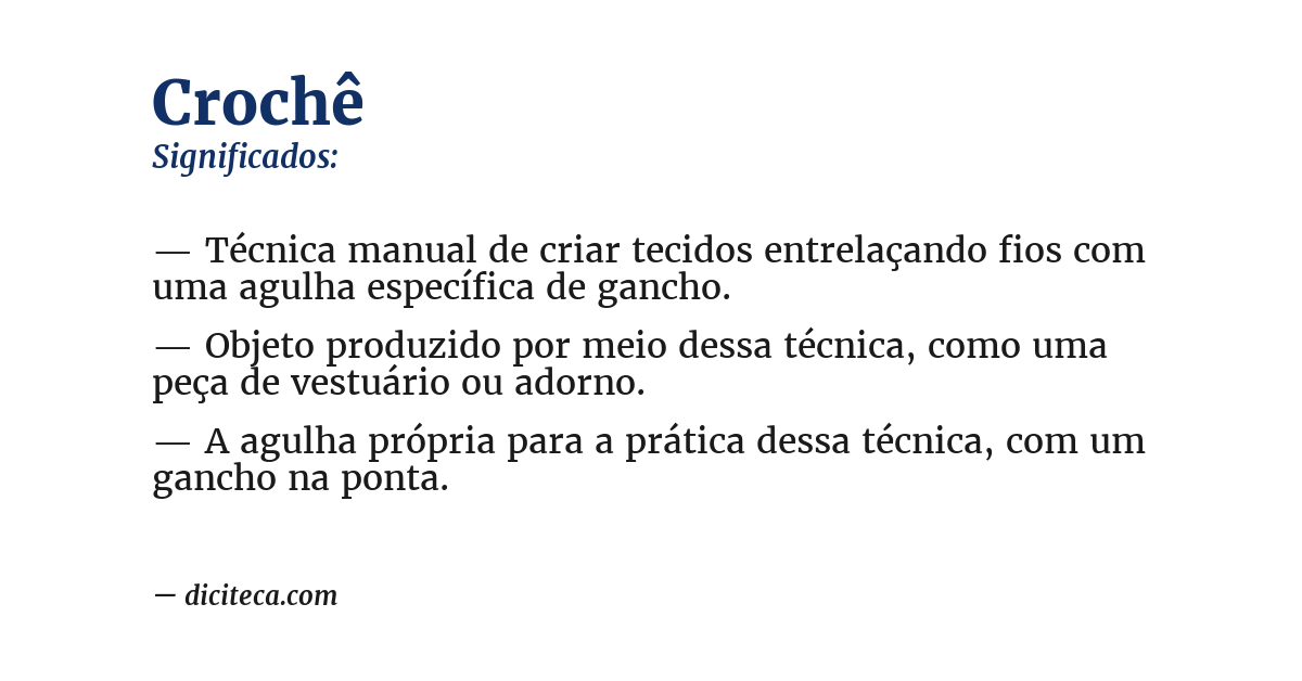Significado de crochê