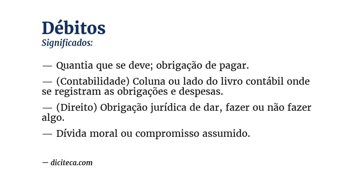 Significado de débitos