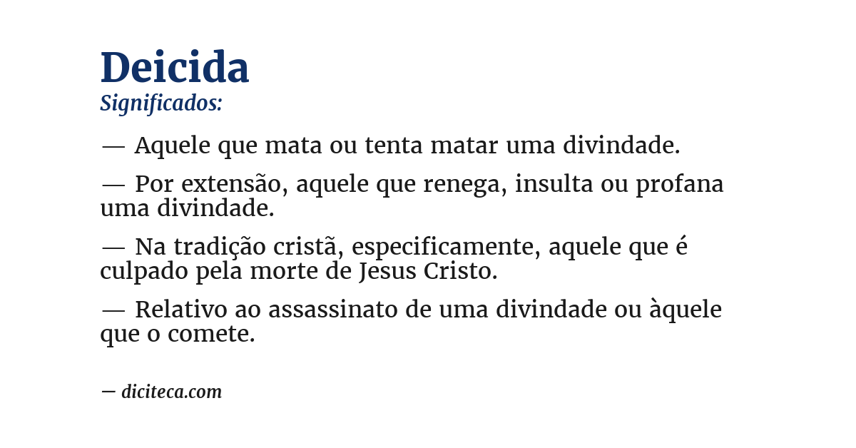Significado de deicida