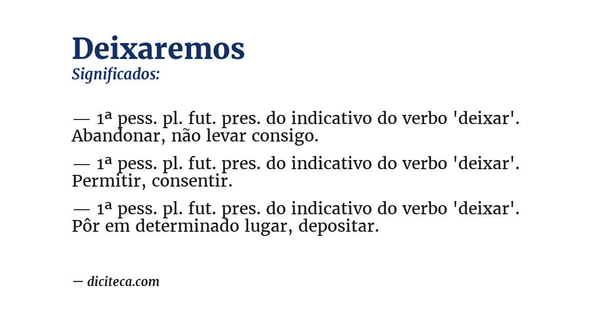 Significado de deixaremos