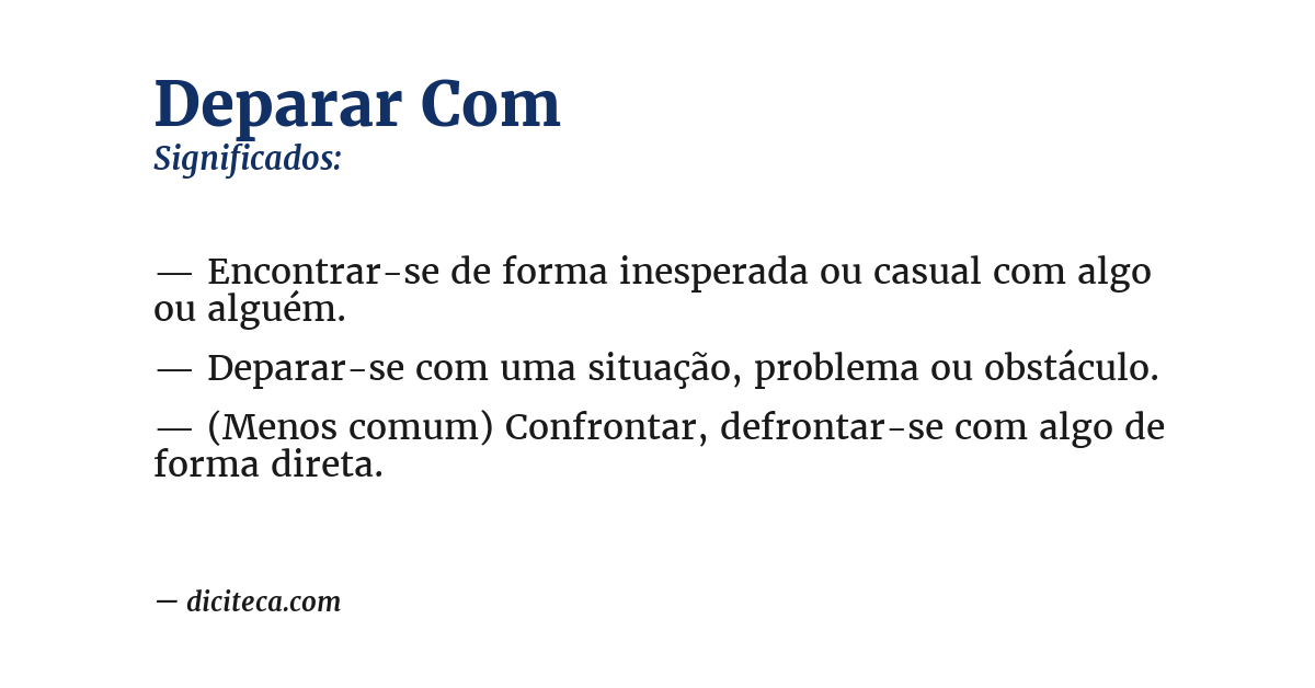 Significado de deparar com