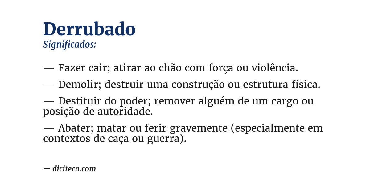 Significado de derrubado