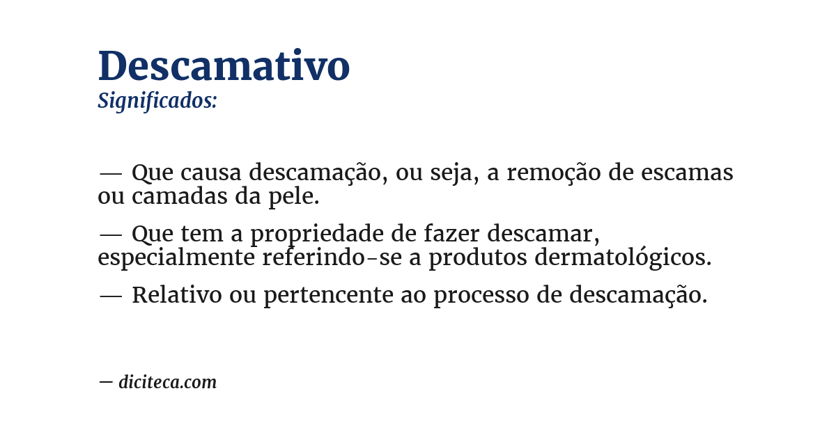Significado de descamativo