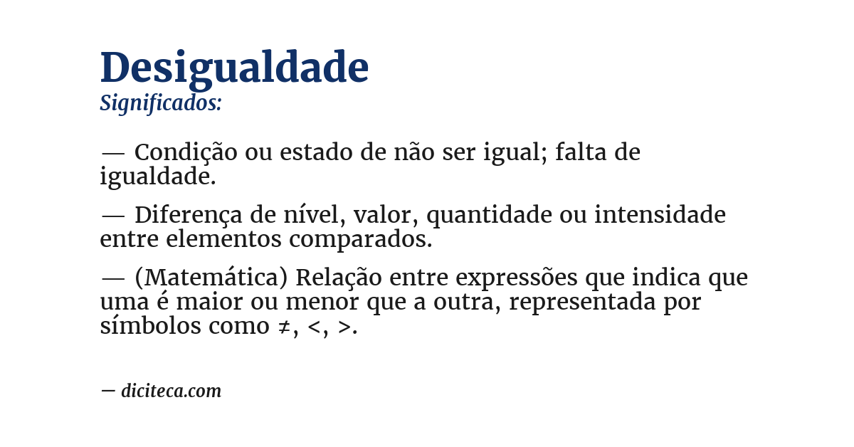 Significado de desigualdade