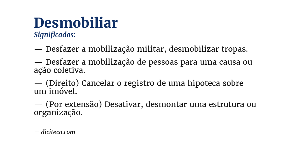 Significado de desmobiliar