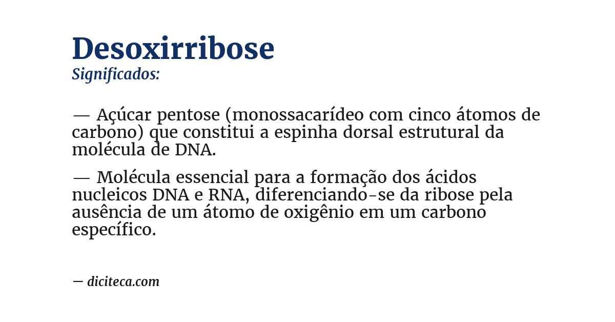 Significado de desoxirribose
