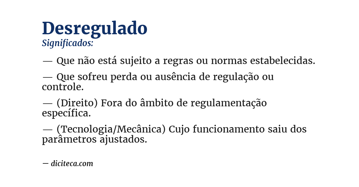 Significado de desregulado