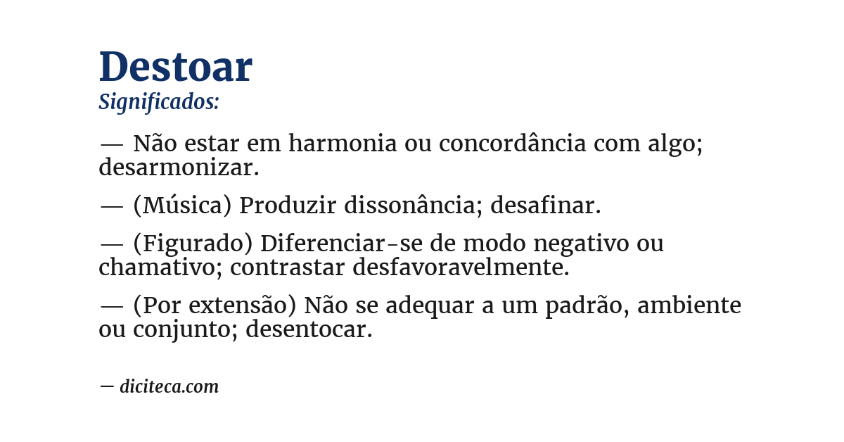 Significado de destoar