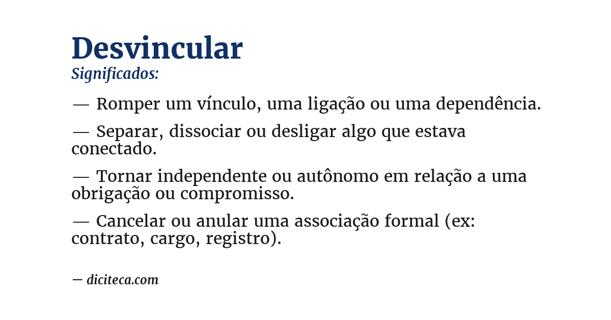 Significado de desvincular