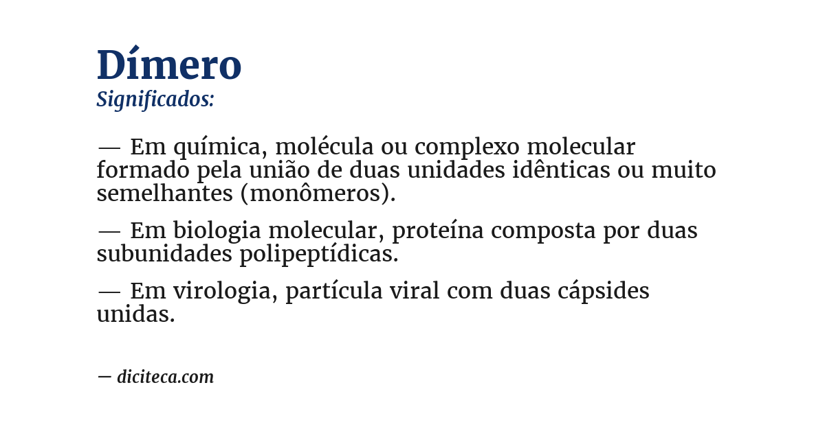 Significado de dímero