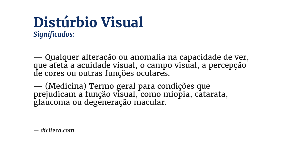Significado de distúrbio visual