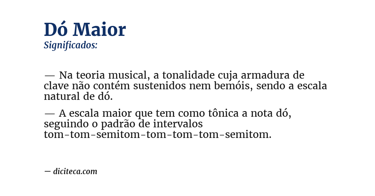 Significado de dó maior