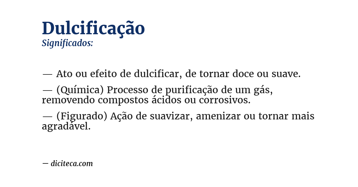 Significado de dulcificação