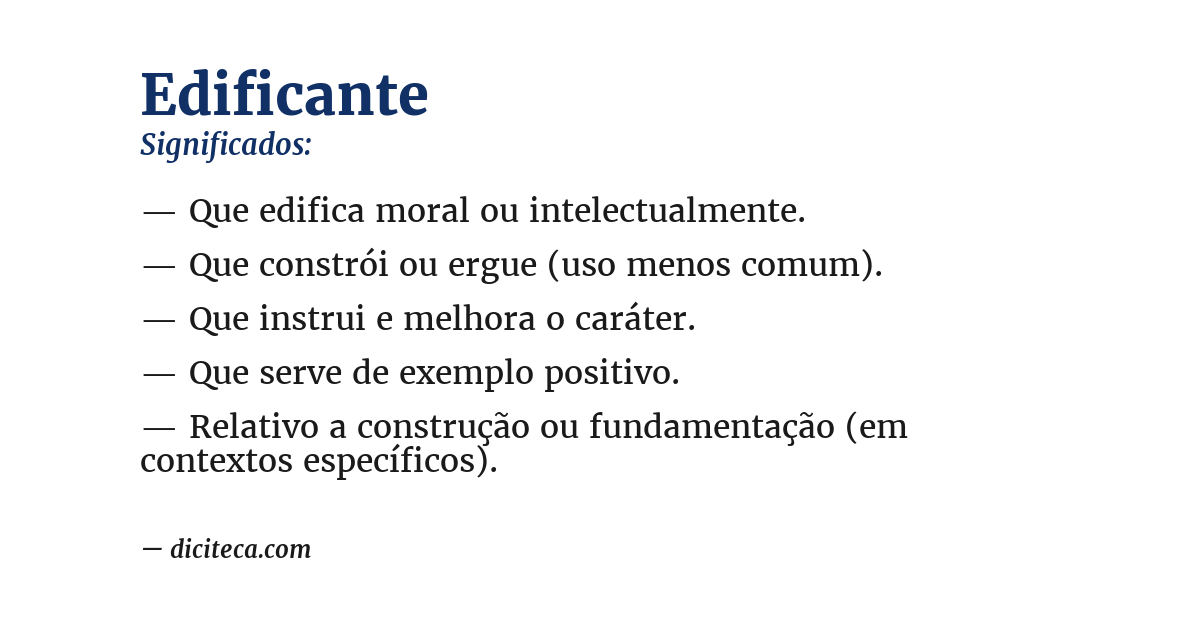 Significado de edificante