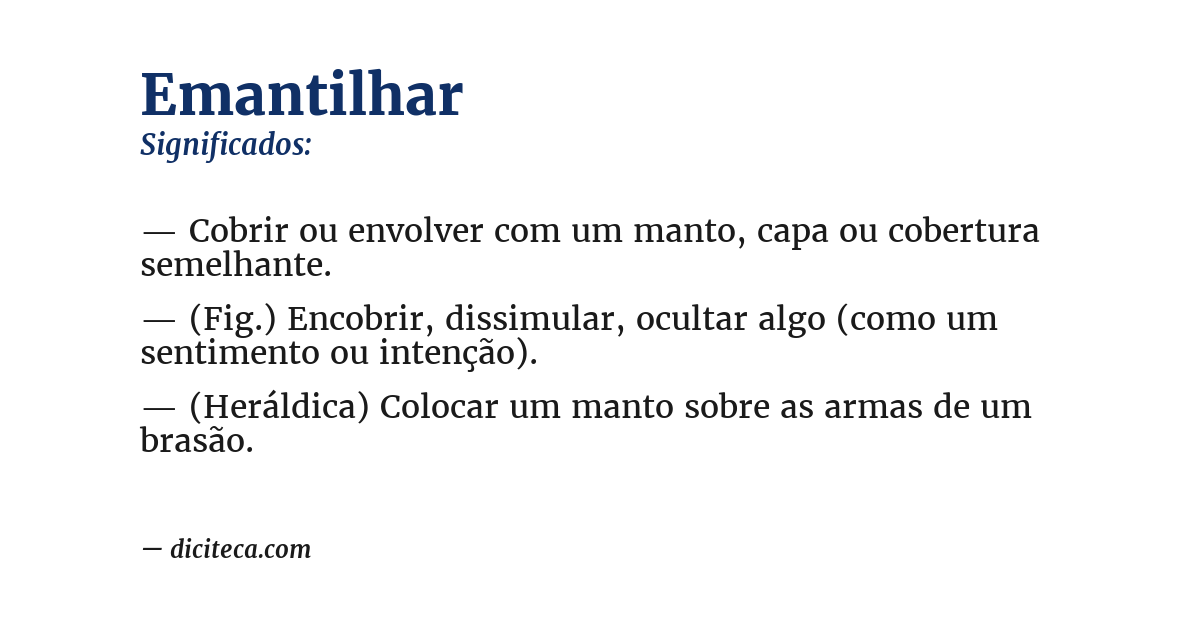 Significado de emantilhar
