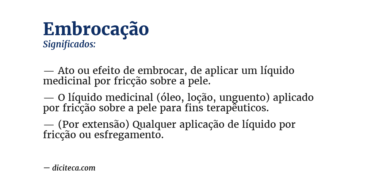 Significado de embrocação