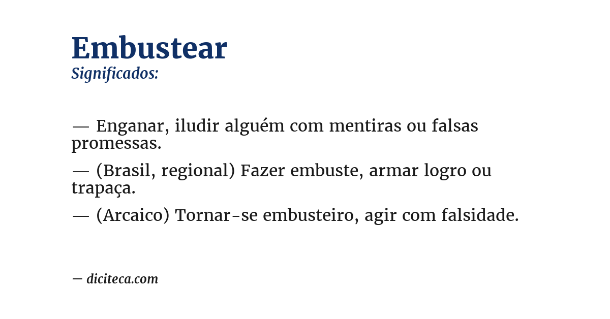 Significado de embustear