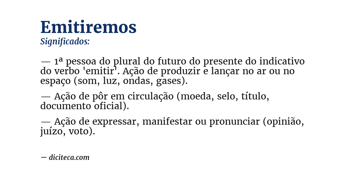 Significado de emitiremos