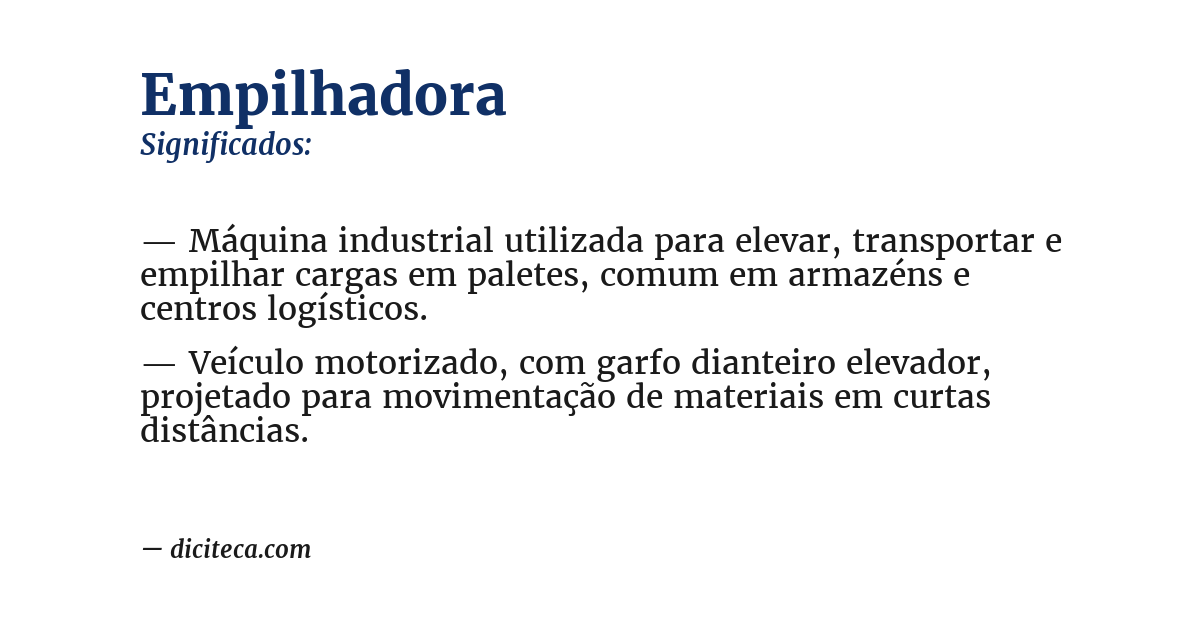 Significado de empilhadora