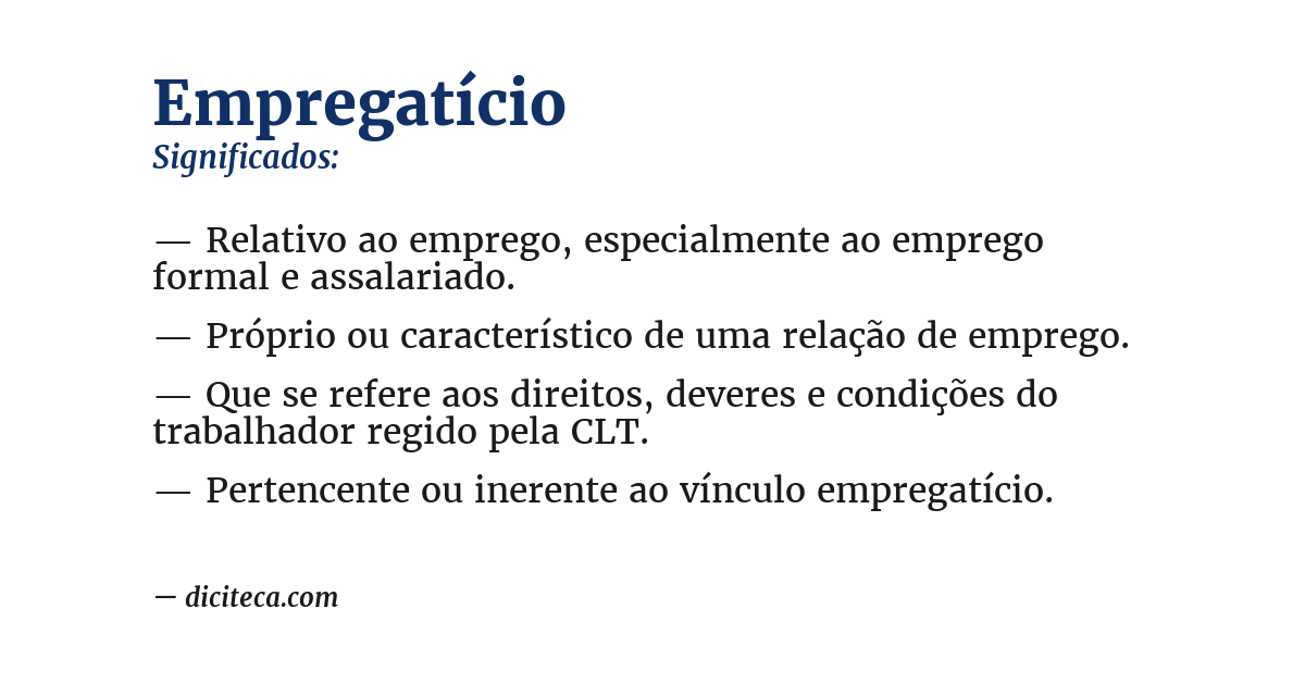 Significado de empregatício